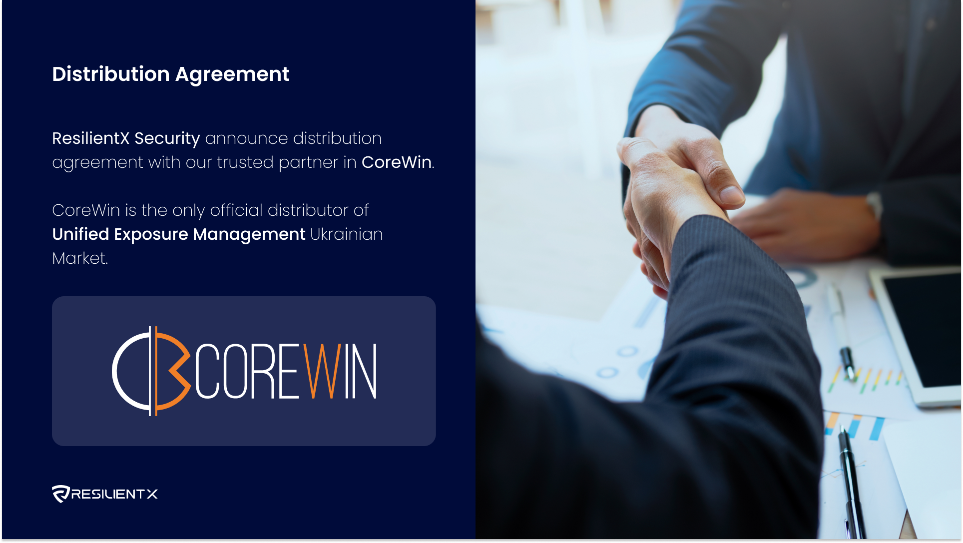 ResilientX Announces Distribution Partnership with Corewin